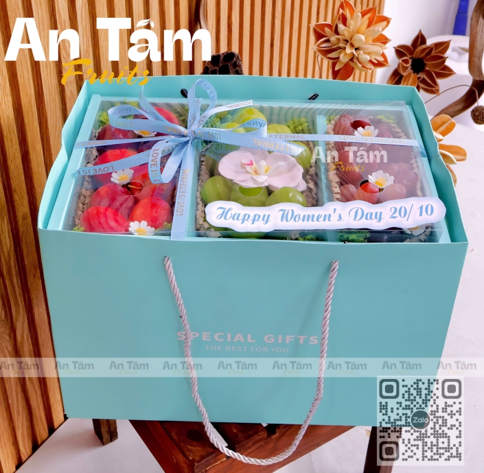 HỘP TRAÁI CÂY 2 TẦNG 2 CÓ THỂ CHỌN TONE MÀU HỒNG VÀ XANH DƯƠNG 