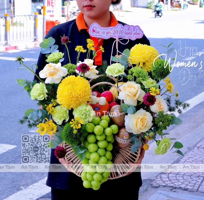 GIỎ MÂY MIX TRÁI  SANG TRỌNG HIỆN ĐẠI 